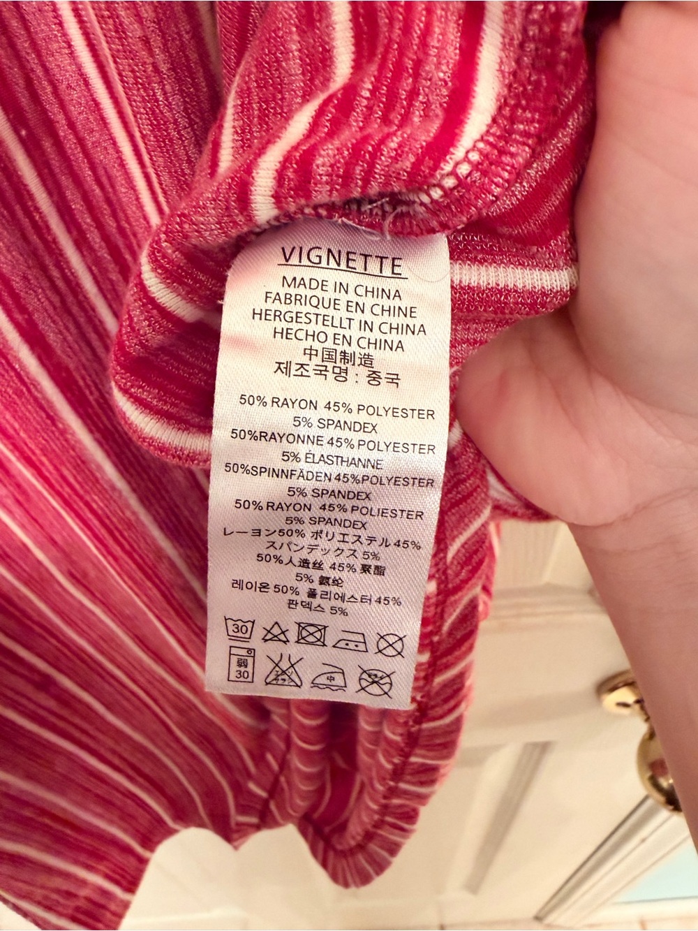 Girls' Red Striped Short-Sleeve Casual Dress - Picture 3 of 4